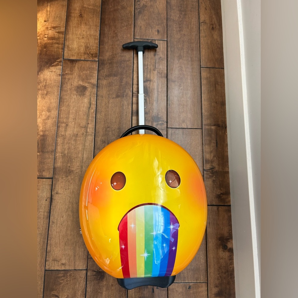 Kids Heys Rainbow Emoji Suitcase Luggage